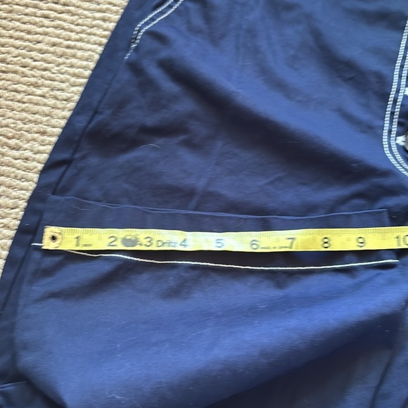 LOFT navy blue wide leg pants.Button front. Accent white stitching.Size 14Mcurvy - Picture 8 of 11